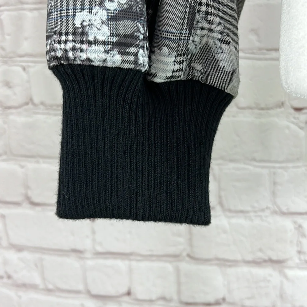 Rachel Roy Baldwin Floral Check Bomber Jacket Size Large - Picture 8 of 16